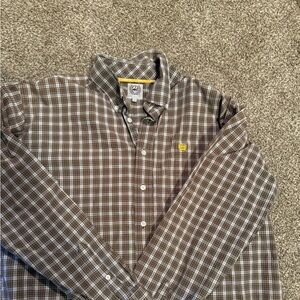 Cinch Brown and White Plaid Men's Shirt size L